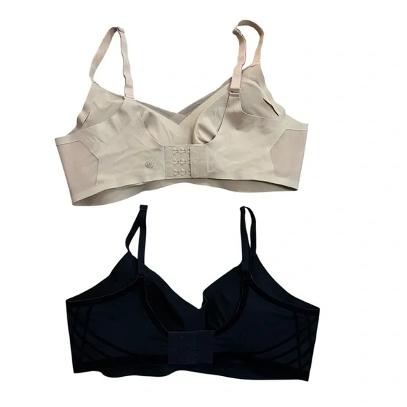 Honeylove CrossOver And Silhouette Bra Lot Of 2 Wire Free Sand Black Size XL
